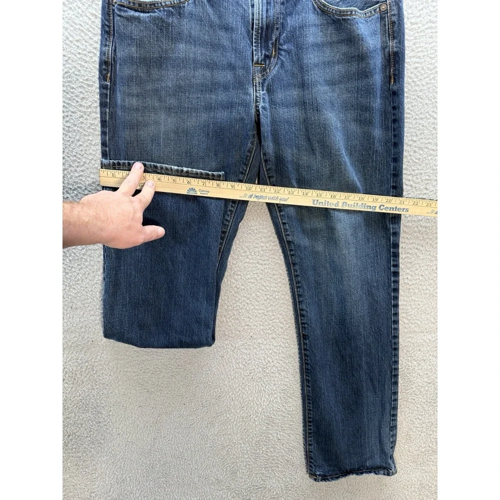 American Eagle Jeans Mens 32x34 Blue Original Straight Distressed Denim Preppy *
